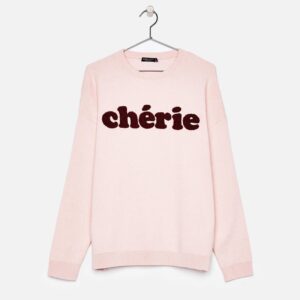 Oversized sweater with slogan