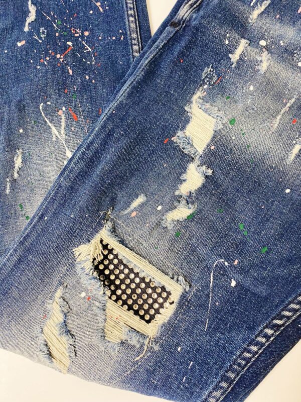 Jeans OiO Strong Blue With Paint & Stones Model 9084